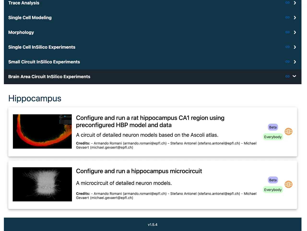 EBrains online use cases screenshot 3